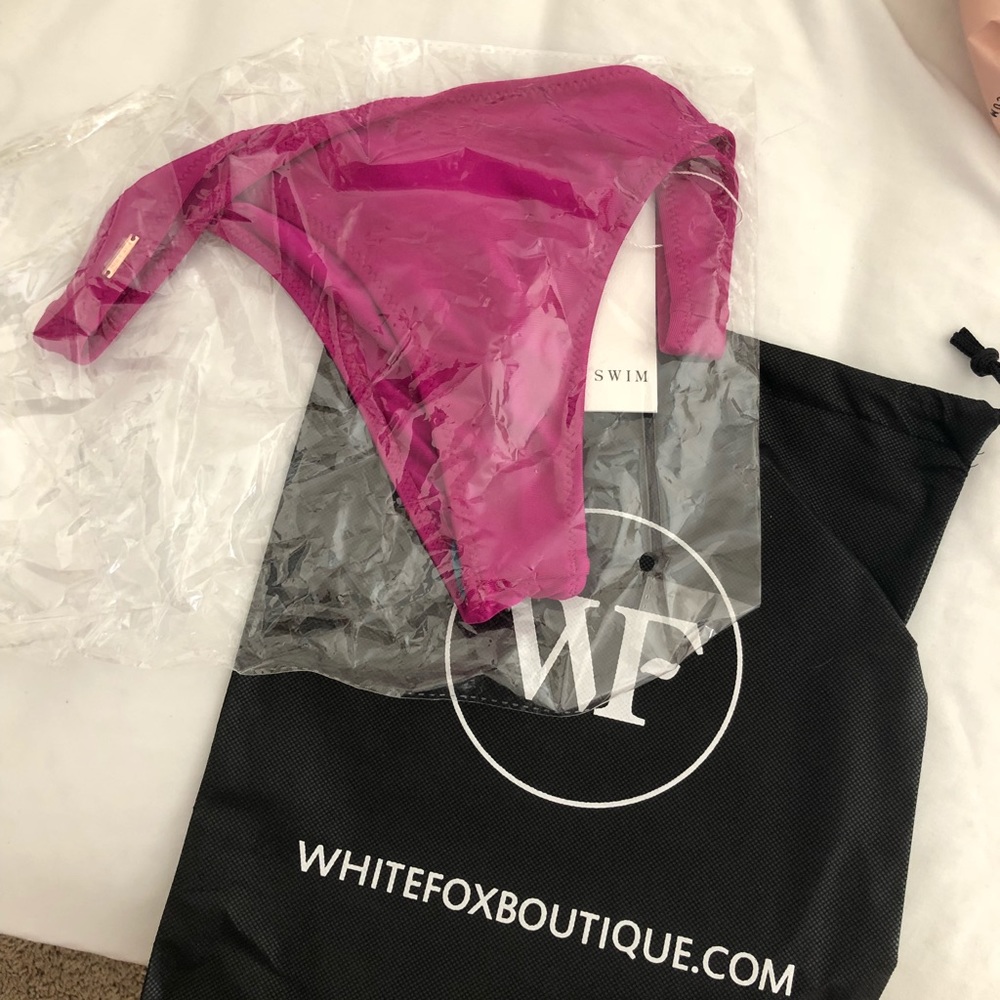 Pink bikini bottoms white fox boutique.
